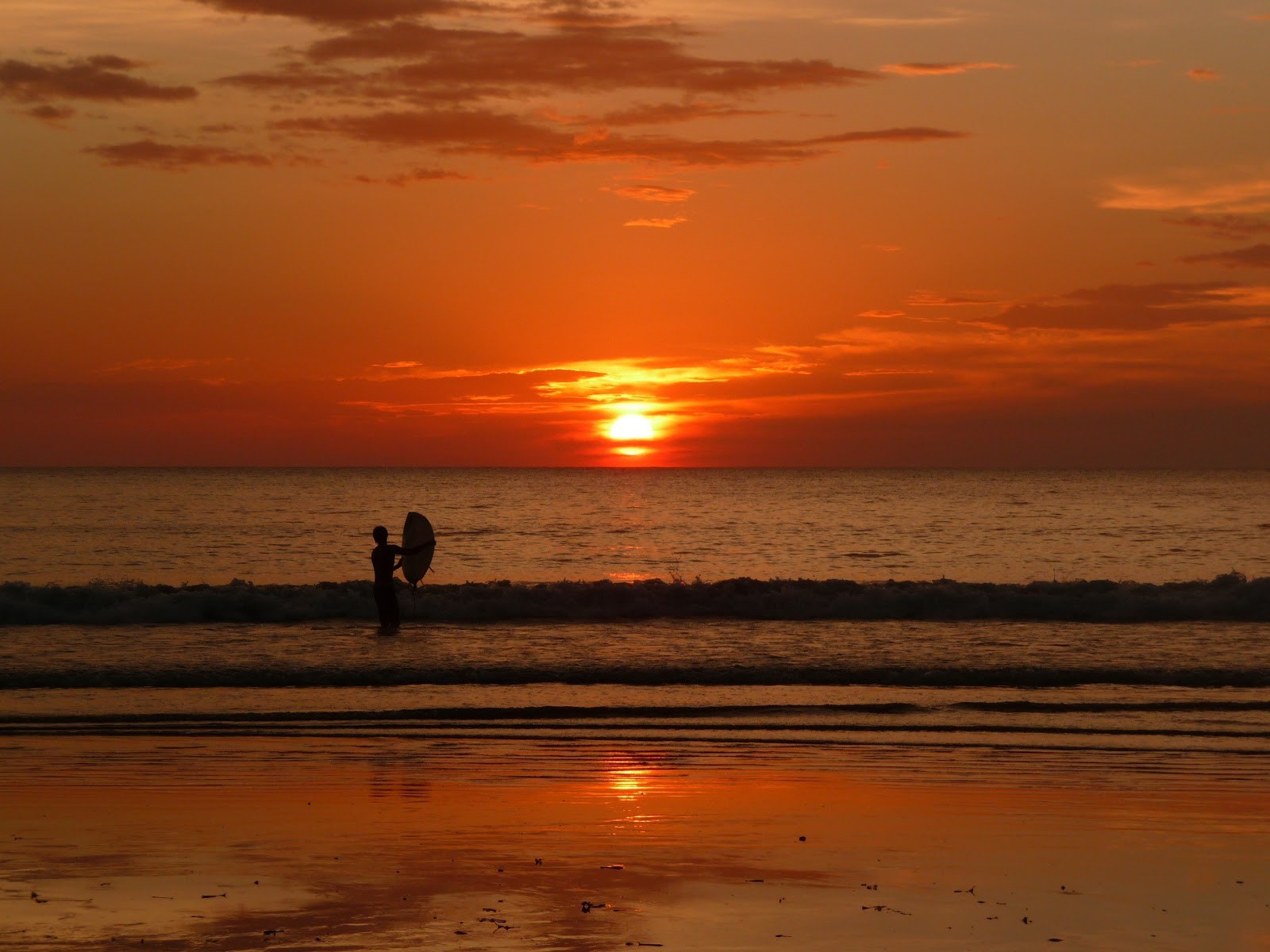 Coucher de soleil au Guanacaste, Costa Rica, plage, surf